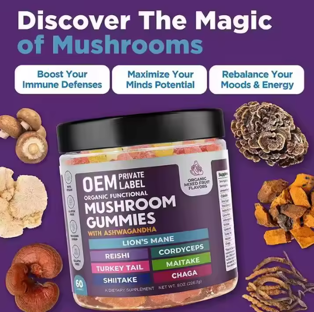 AYA Wellness Mushroom Gummies with Ashwaganda